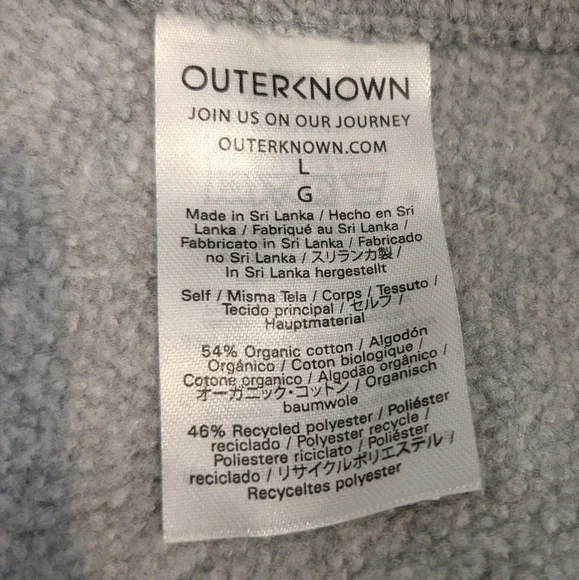 Outerknown Hightide Terry Sweatshirt Gray Women's Large L - Picture 9 of 11